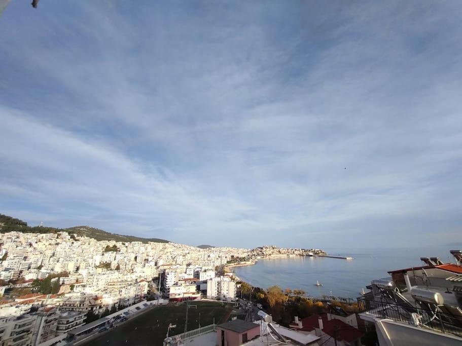 Finas Penthouse,Private Terrace,Great View,Mins From Sea Apartman Kavála Kültér fotó