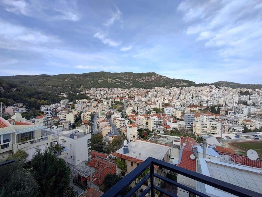 Finas Penthouse,Private Terrace,Great View,Mins From Sea Apartman Kavála Kültér fotó