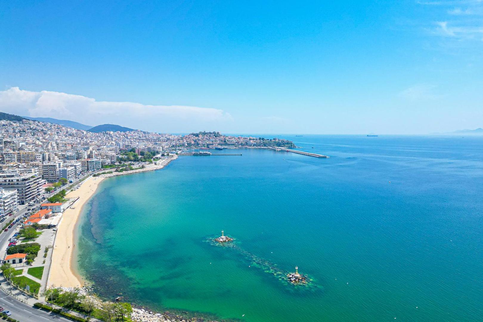 Finas Penthouse,Private Terrace,Great View,Mins From Sea Apartman Kavála Kültér fotó