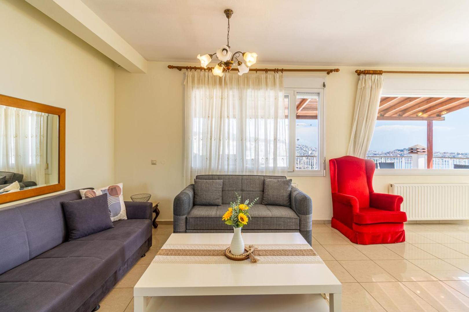 Finas Penthouse,Private Terrace,Great View,Mins From Sea Apartman Kavála Kültér fotó