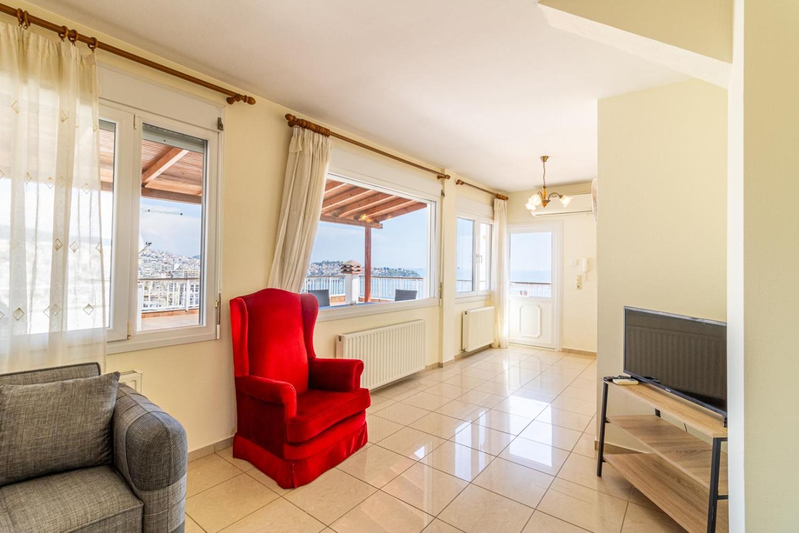 Finas Penthouse,Private Terrace,Great View,Mins From Sea Apartman Kavála Kültér fotó