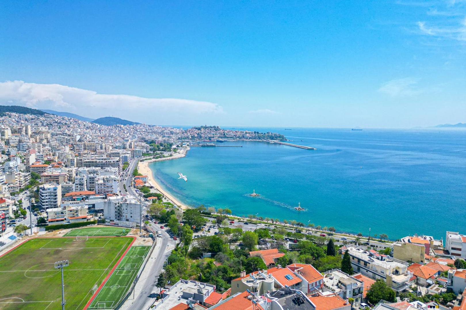 Finas Penthouse,Private Terrace,Great View,Mins From Sea Apartman Kavála Kültér fotó